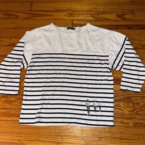 Armor Lux white navy striped breton french fisherman sweater top yves tanguy 4 L